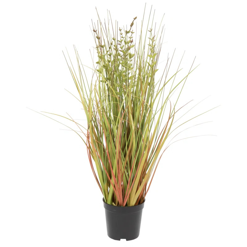 PVC Artificial Potted Green and Brown Grass and Plastic Grass | Wayfair North America