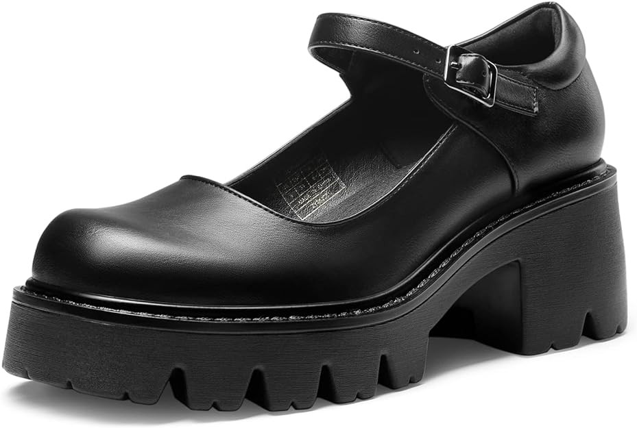 DREAM PAIRS Women's Mary Janes Shoes Platform Dress Low Heel Chunky Pumps Round Toe Ankle Strap P... | Amazon (US)
