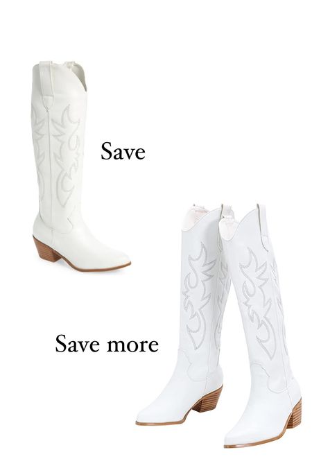 Affordable western inspired white boots