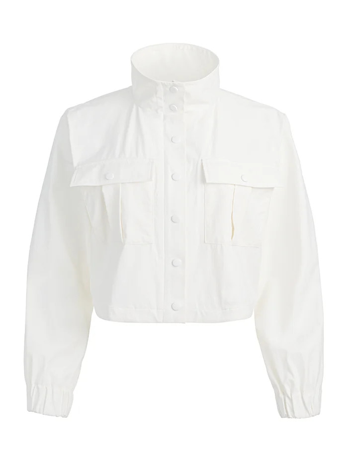 JAMES FUNNEL NECK CROPPED PARKA | Alice + Olivia