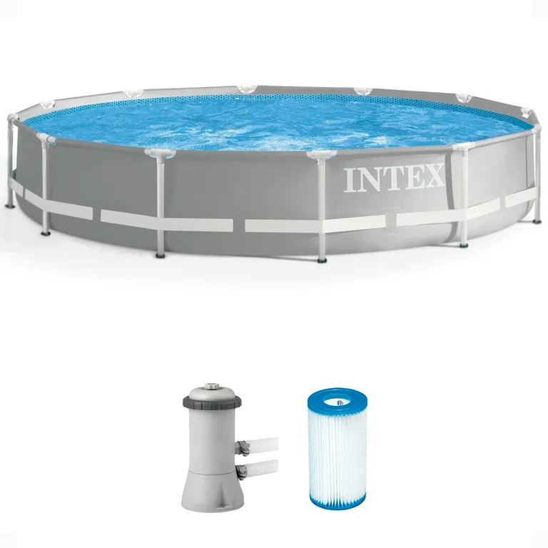 Open Box Intex 12'x 30" Prism Frame Above Ground Swimming Pool with Pump | Walmart (US)