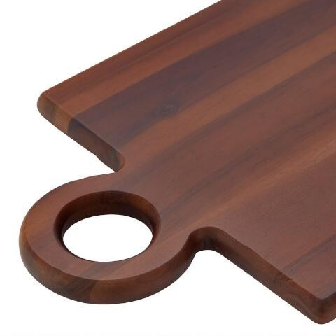 Rectangular Dark Brown Acacia Wood Serving Board | World Market