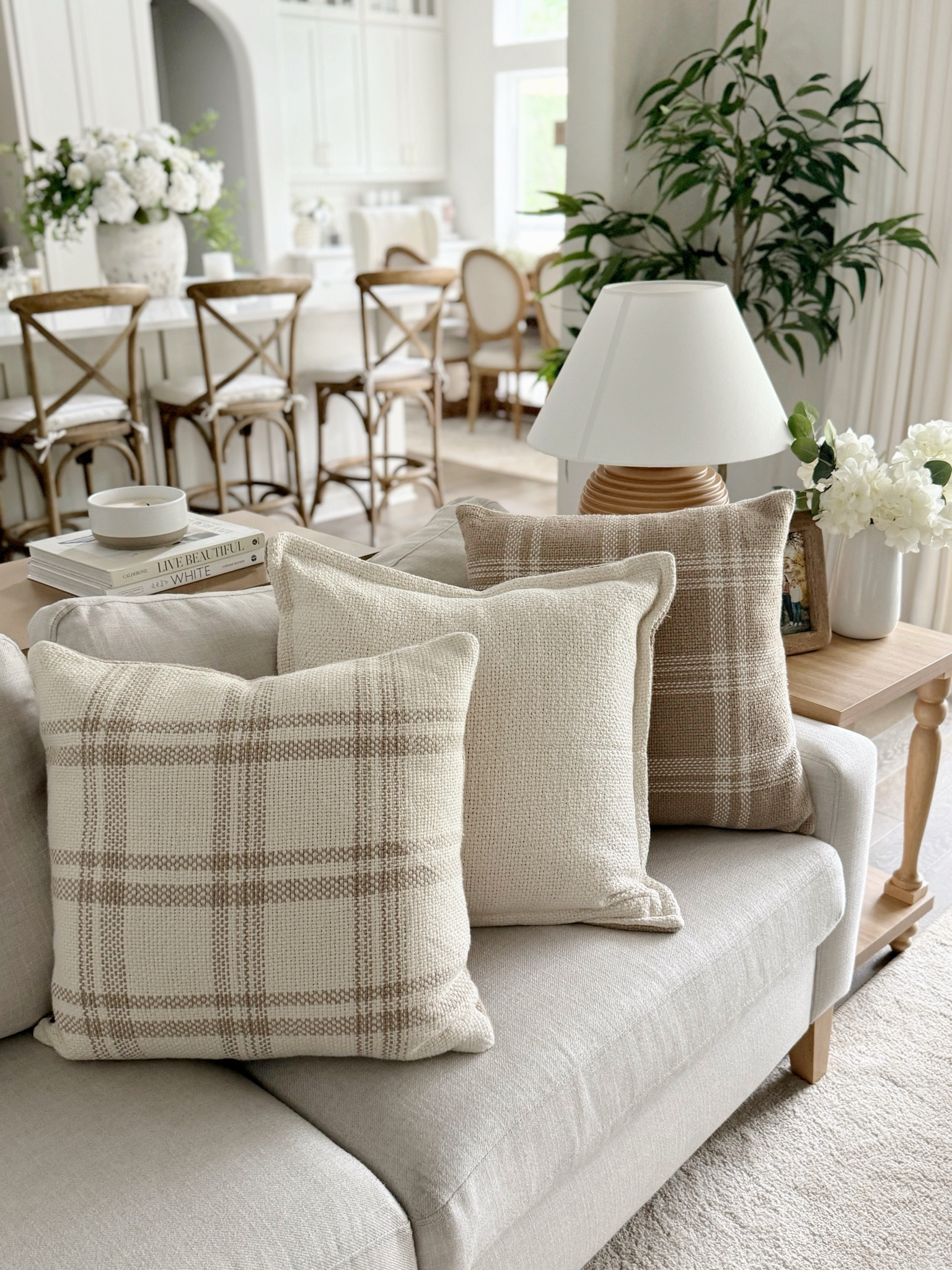 New beige & white pillows from My Texas House 

#LTKhome #LTKSeasonal