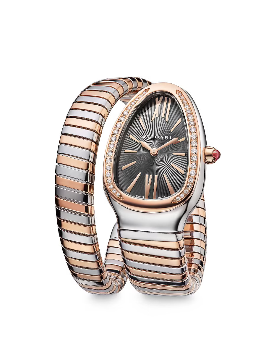 Serpenti Tubogas Rose Gold, Stainless Steel & Diamond Single Twist Watch | Saks Fifth Avenue