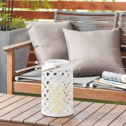 Unknown1 White Ceramic Contemporary Candle Holder Lantern 11 X 7 8 Modern | Amazon (US)
