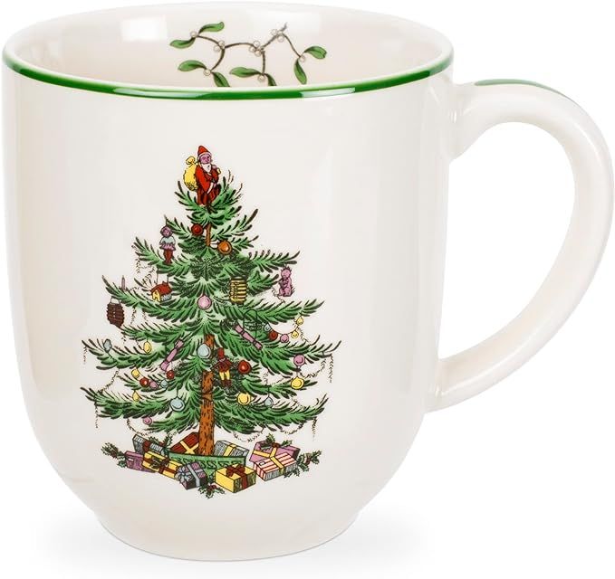 Spode Christmas Tree Collection, Café Mug, 14-Ounce, Coffee Cups, Mugs for Tea, Latte, and Hot C... | Amazon (US)