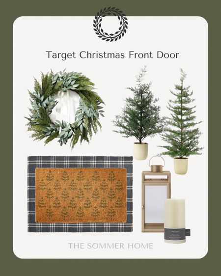 Christmas tree, Christmas decor, Christmas front door, holiday decor, wreath, lanterns, Target Studio McGee 