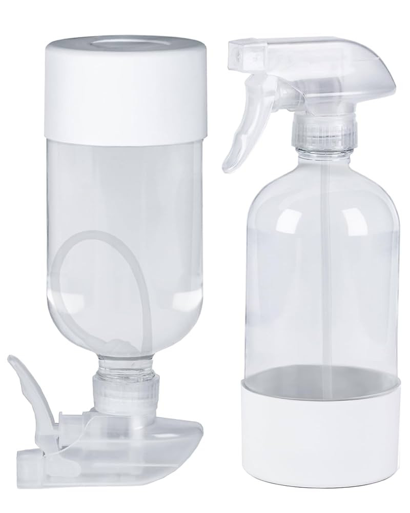 2 Pack 360° Glass Spray Bottles with Silicone Sleeve, 16 oz Empty Refillable Containers with Adj... | Amazon (US)