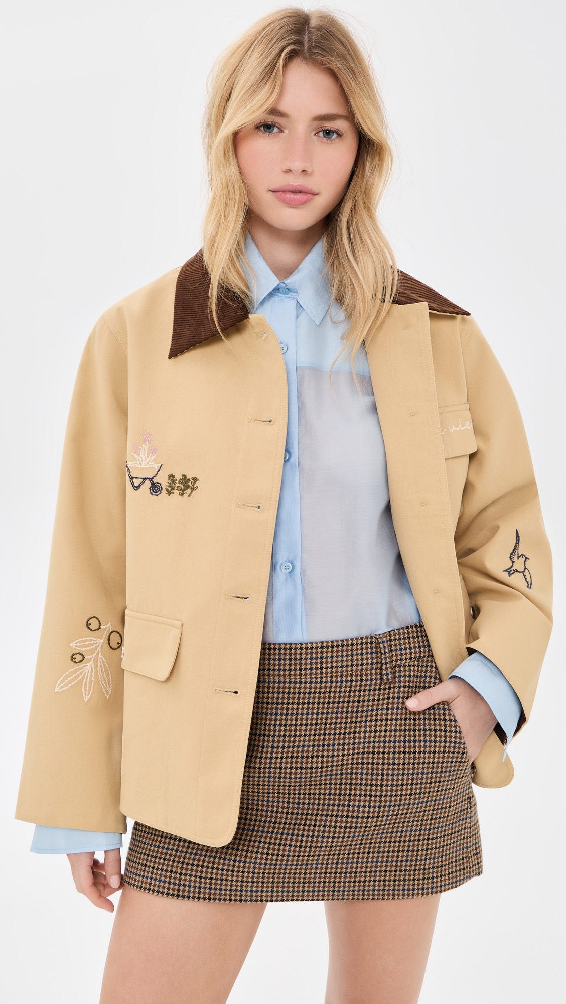ASTR the Label Hope Barn Jacket Khaki Brown M | Shopbop