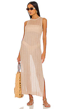 Bella Dahl Sleeveless Side Slit Midi Dress in Dark Sand from Revolve.com | Revolve Clothing (Global)