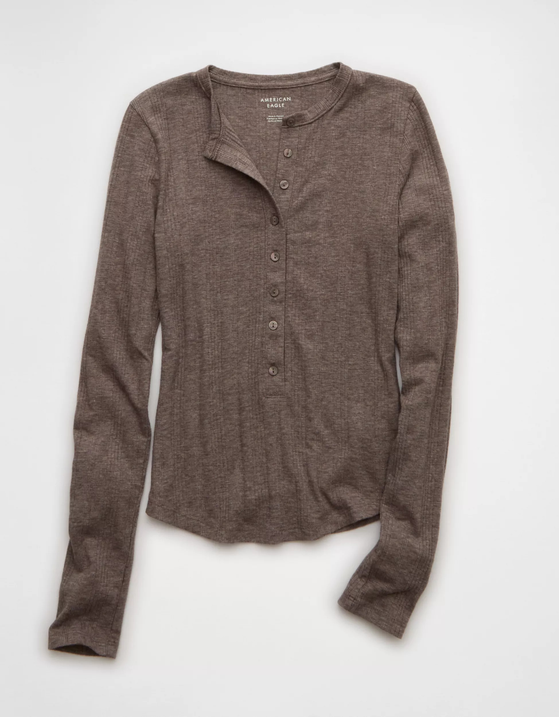 AE Long Sleeve Henley T-Shirt | American Eagle Outfitters (US & CA)