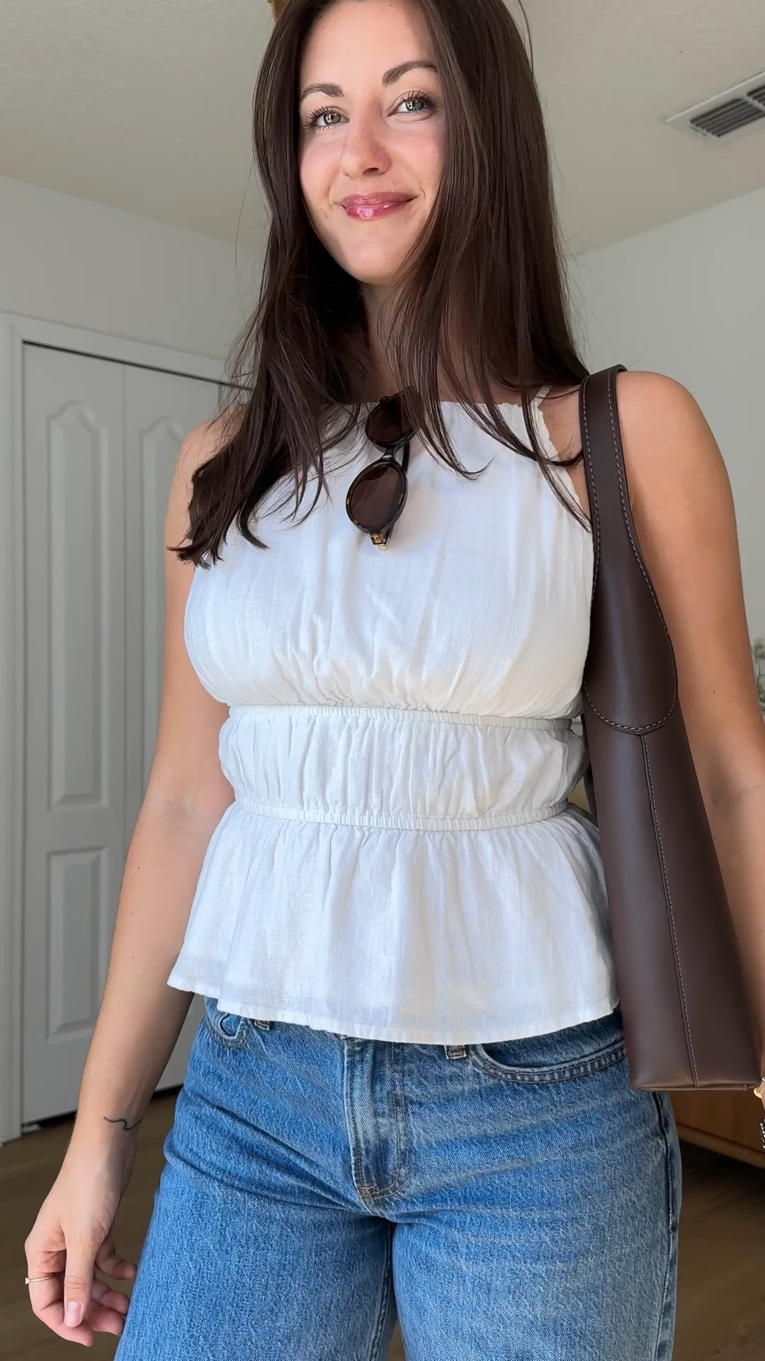 Outfit for brunch! Wearing XS top and 24 jeans! Jeans are 30-50% off, top 20% off + code: DENIMAF for an extra 15% off 

#LTKSeasonal #LTKautumn #LTKStyleTip