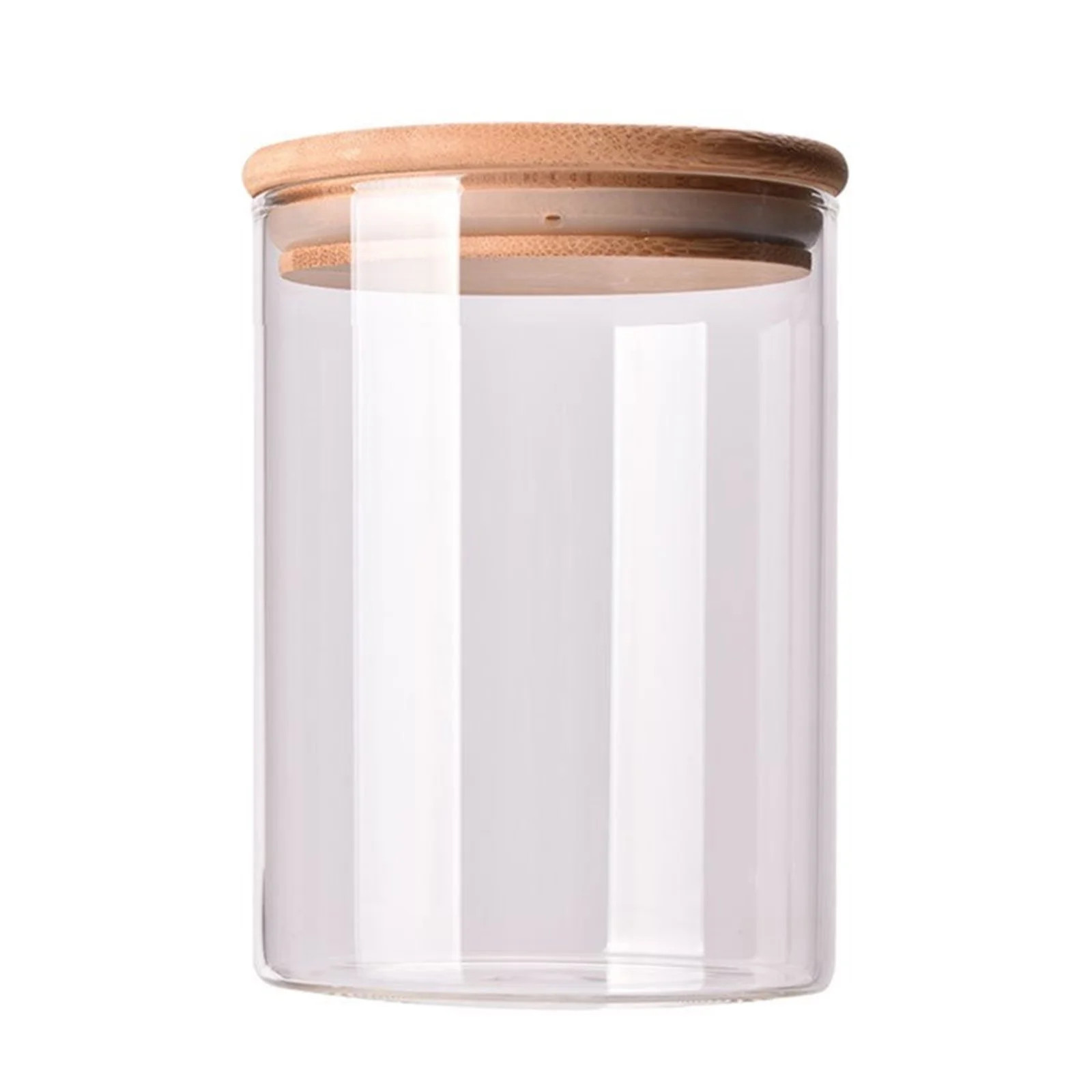 SLUOHZXI Clear Glass Canister Food Storage Jar With Airtight Wood Lids Air Tight Storage Containe... | Walmart (US)
