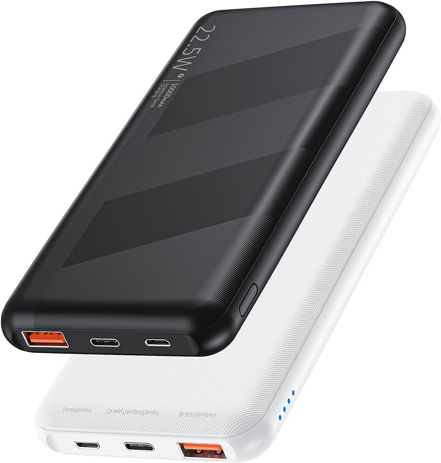 MOSKIZ Portable Charger, 2 Pack 10000mAh Power Bank Fast Charging, Slim Lightweight USB C 20W SCP... | Amazon (US)