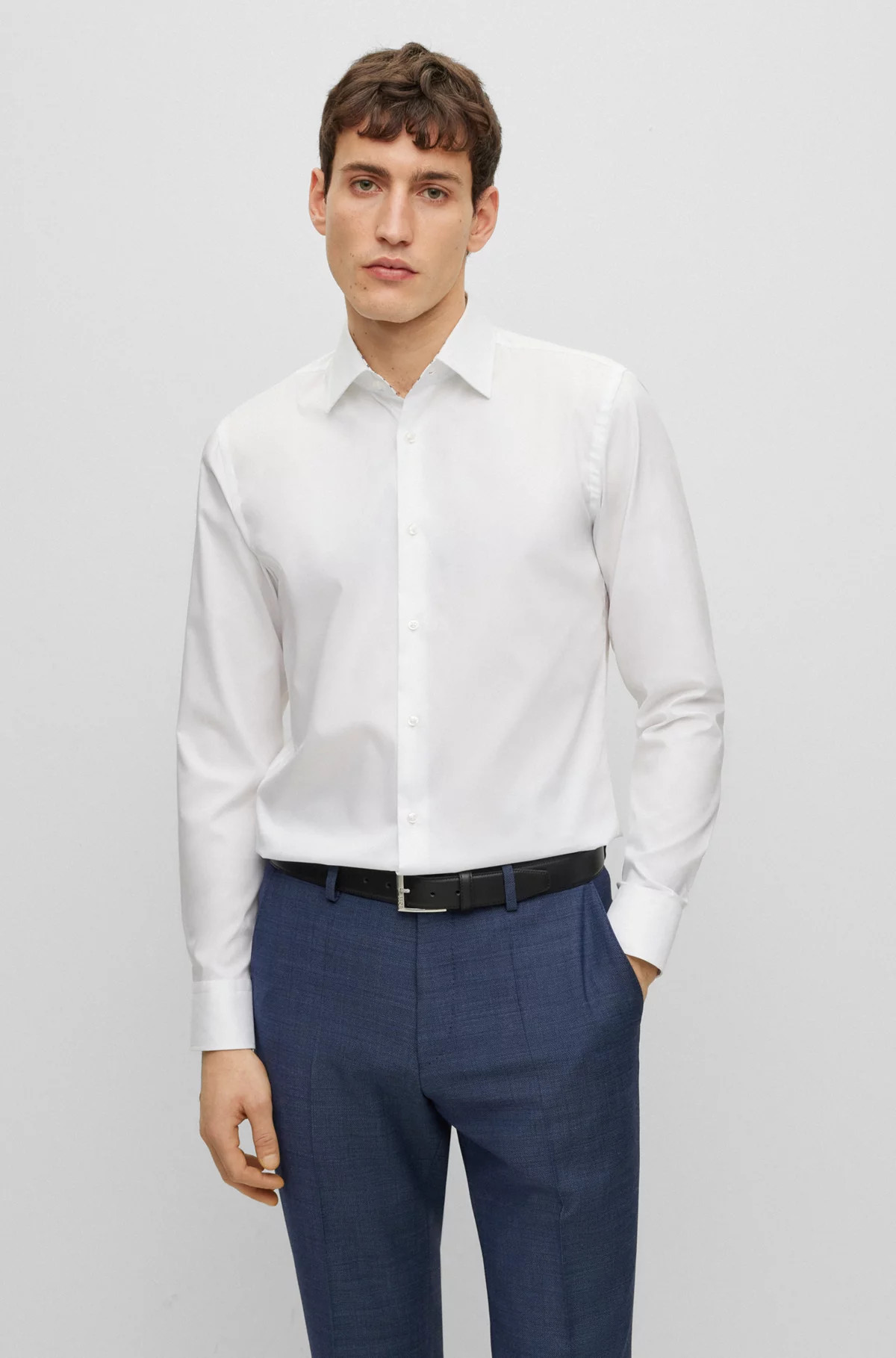 Slim-fit shirt in easy-iron cotton poplin | Hugo Boss (US)