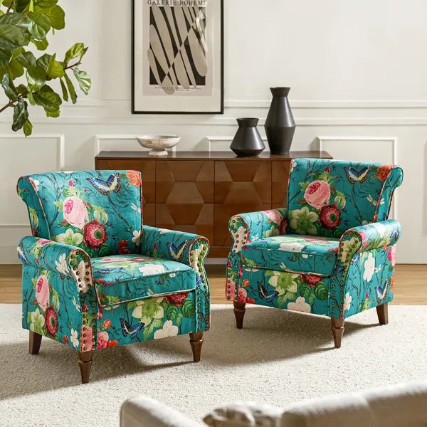 Cythnus Armchair with Nailhead Trim (Set of 2) | Wayfair North America