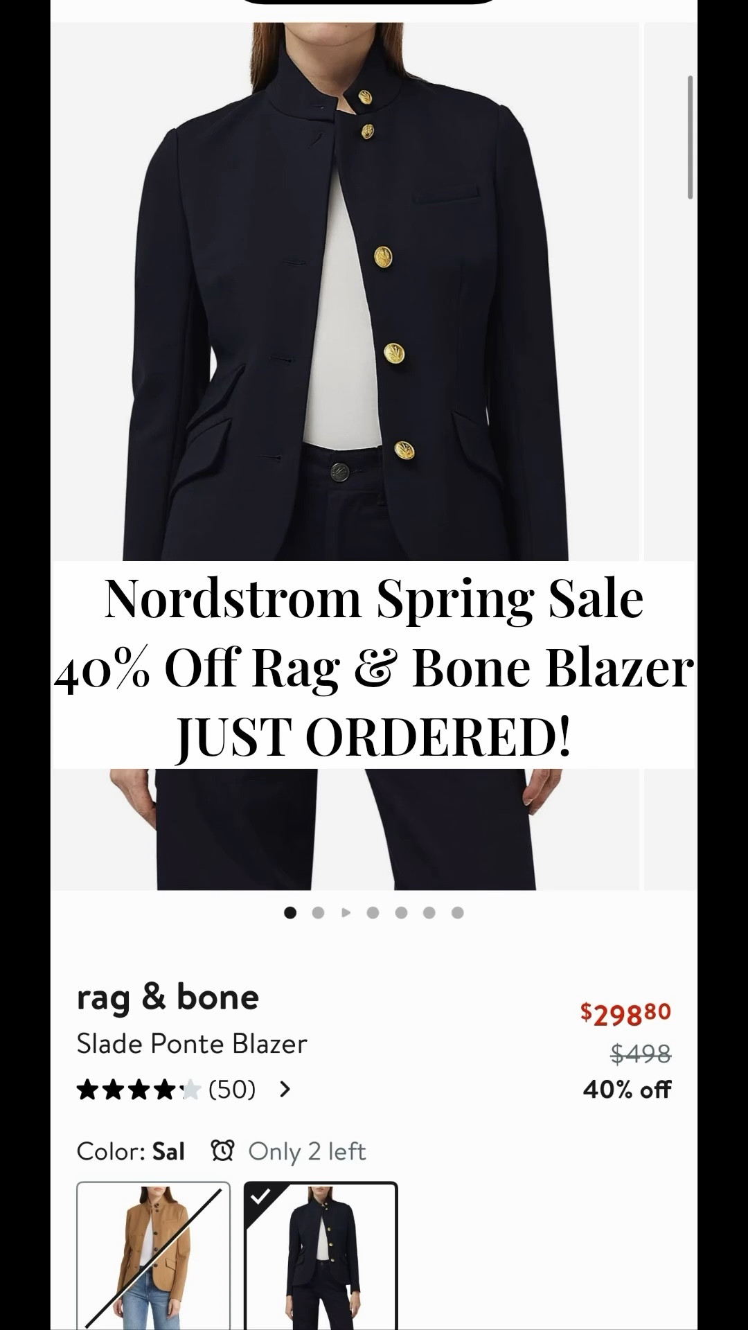 Nordstrom Spring Sale-40% Off Rag & Bone Blazer. JUST ORDERED! Thoughts ? LTK sale alert for LTK price size friendly designer LTK seasonal spring finds 

#LTKPetite #LTKSeasonal #LTKSaleAlert
