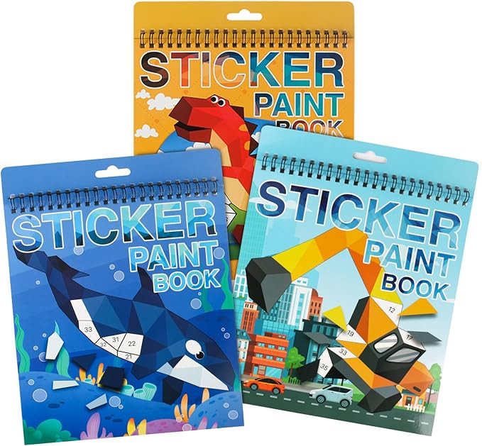 Reusable Sticker Book for Kids, Car Stickers Crafts for Kids Ages 4-8 Paint by Sticker Boys and G... | Amazon (US)