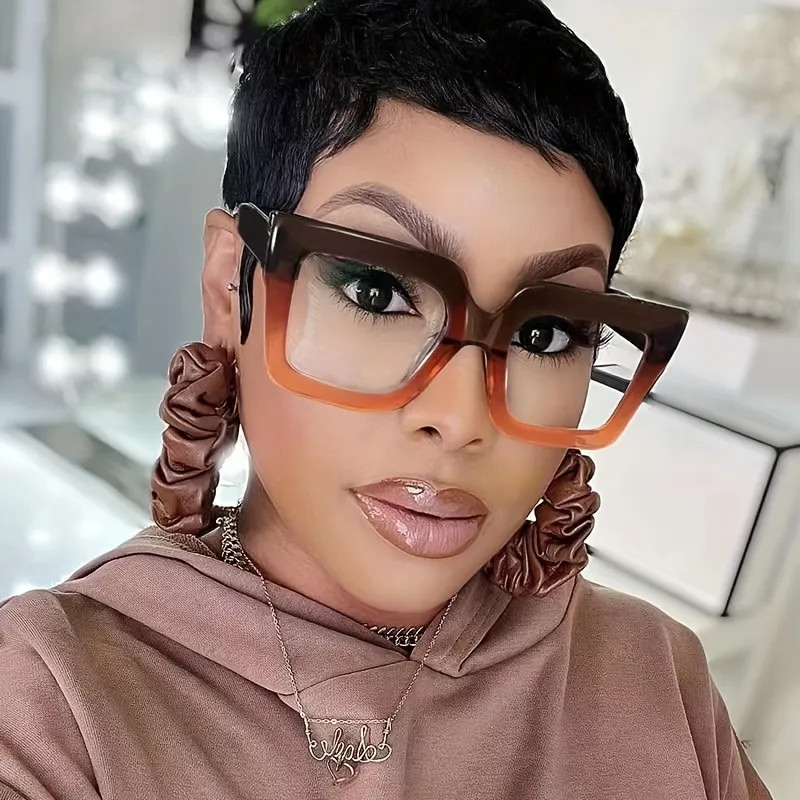 Two-Tone Transparent Square Frame Blue Light Blocking Glasses - Relieve Eye Fatigue & UV Glare Wh... | Temu Affiliate Program