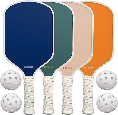 Recess Pickleball Starter Set of Premium Pickleball Paddles and Four (4) Pickle Balls - Lightweig... | Amazon (US)