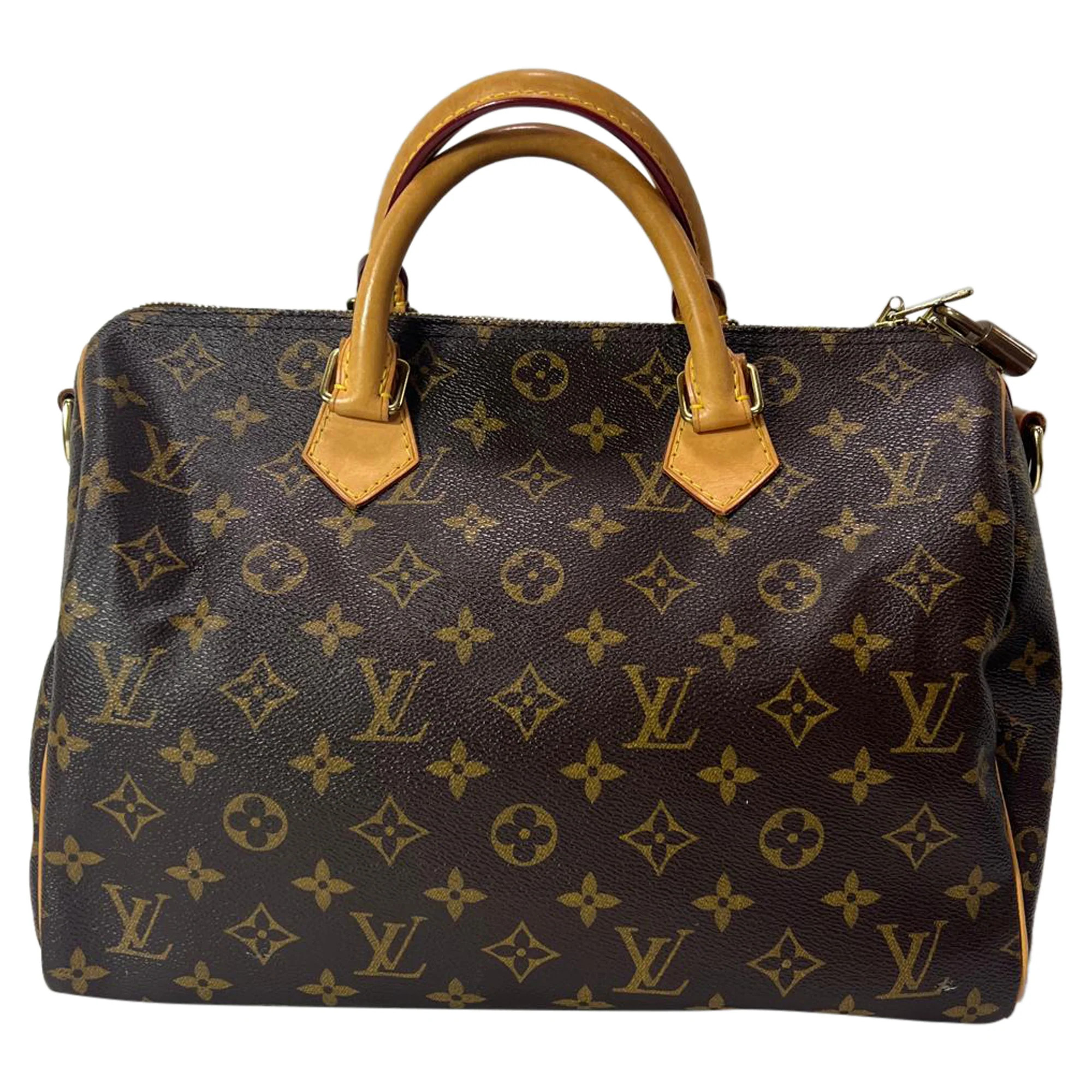 Louis Vuitton Speedy 30 Monogram Handbag in Brown Coated Canvas | Shop Simon