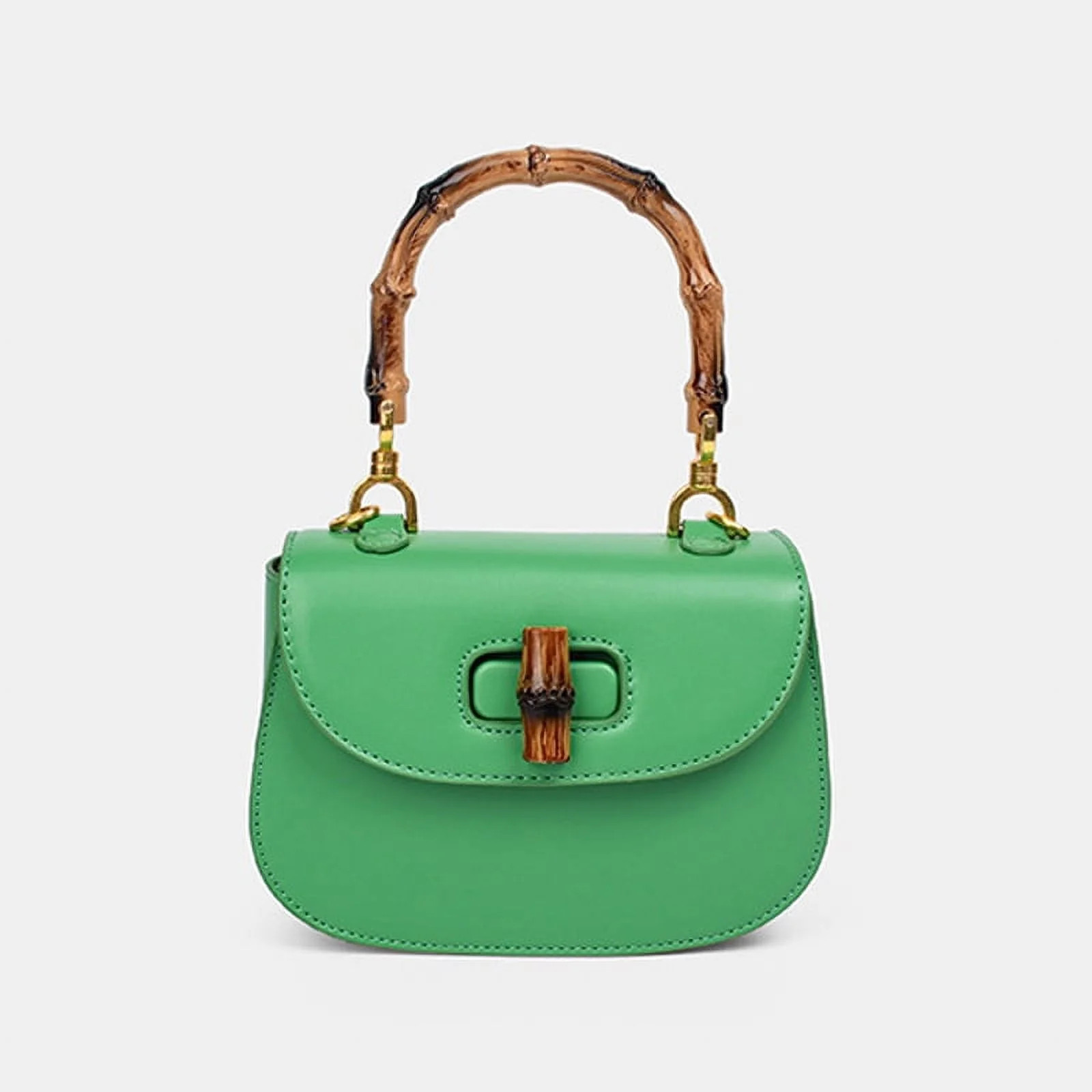 Olyphy Classic Bamboo Crossbody Bag Designer Small Shoulder Handbag Green | Walmart (US)