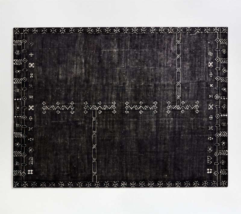 Erria Black Rug 9'x12' + Reviews | Crate & Barrel | Crate & Barrel