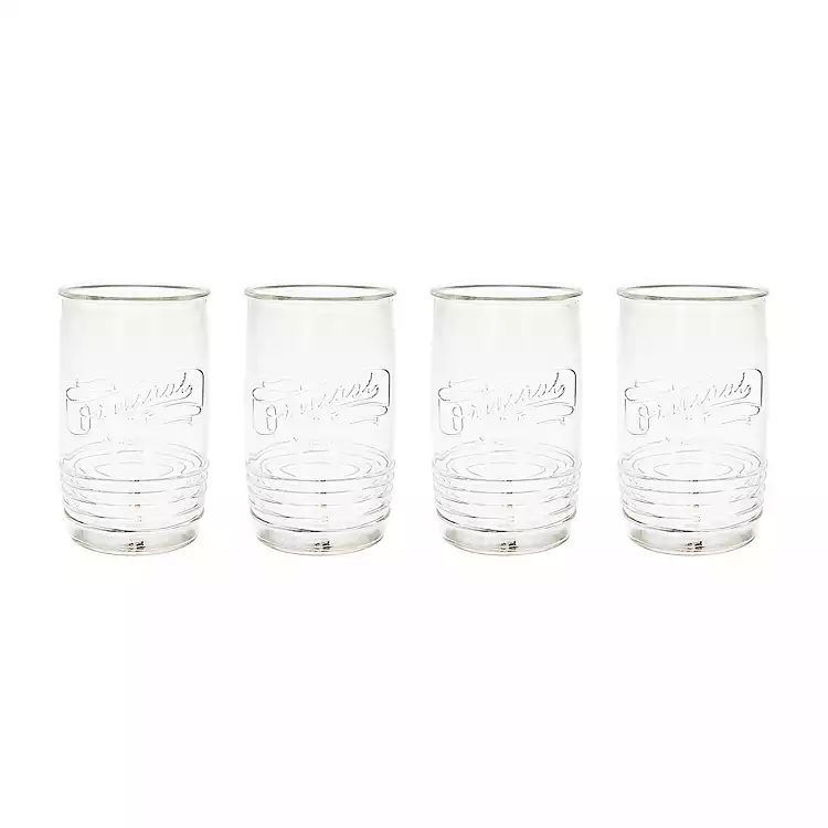 Clear Embossed Highball Glasses, Set of 4 | Kirkland's Home
