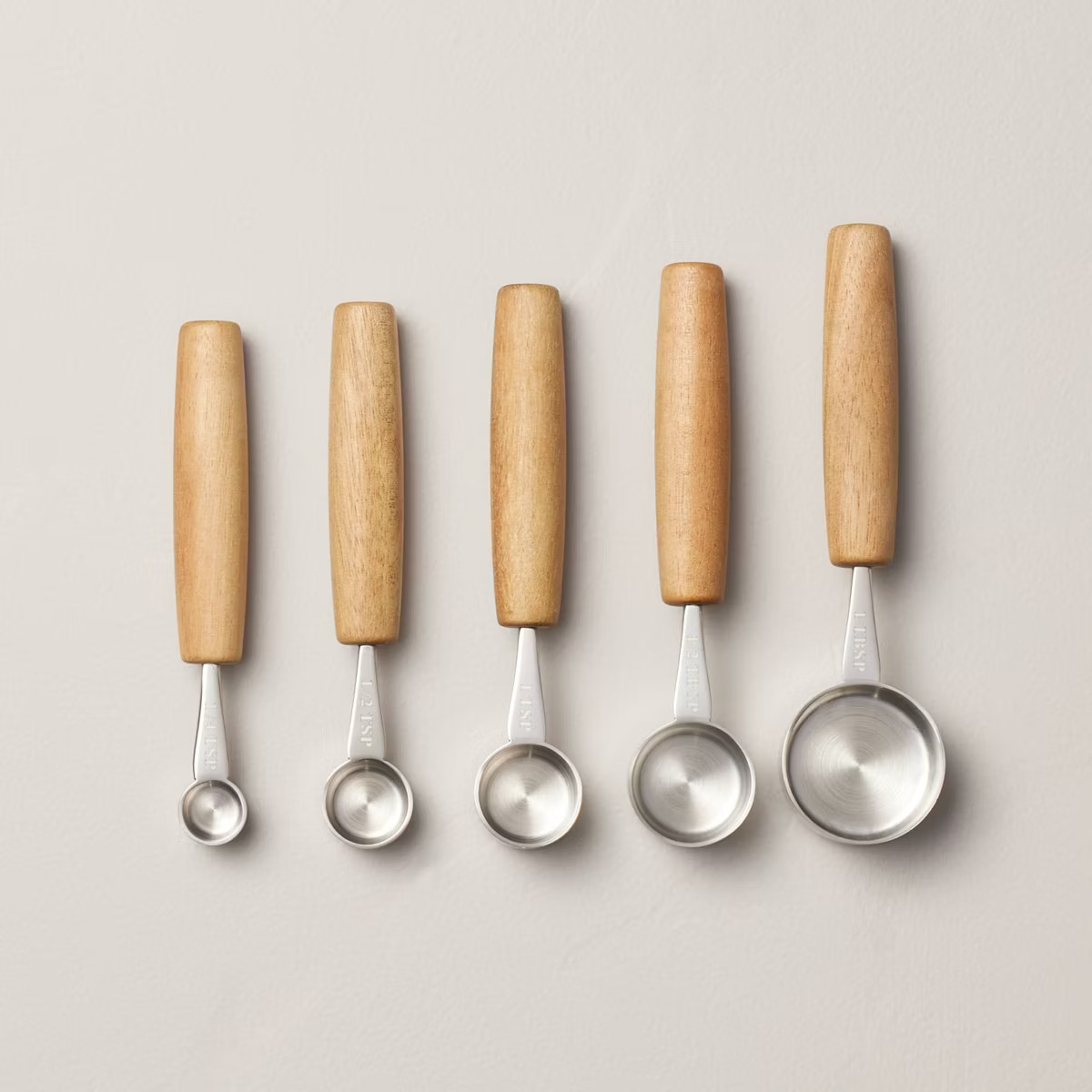 5pc Wood & Stainless Steel Measuring Spoons - Hearth & Hand™ with Magnolia | Target
