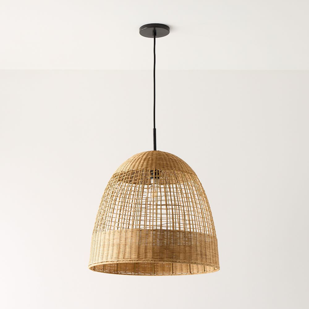 Rosie Woven Pendant 13Dx13.75H Natural, dark Bronze | West Elm (US)