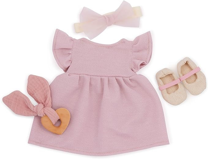 LullaBaby – Clothing Set – Pink Dress, Headband, Teether & Shoes – 14-inch Baby Doll Clothe... | Amazon (US)