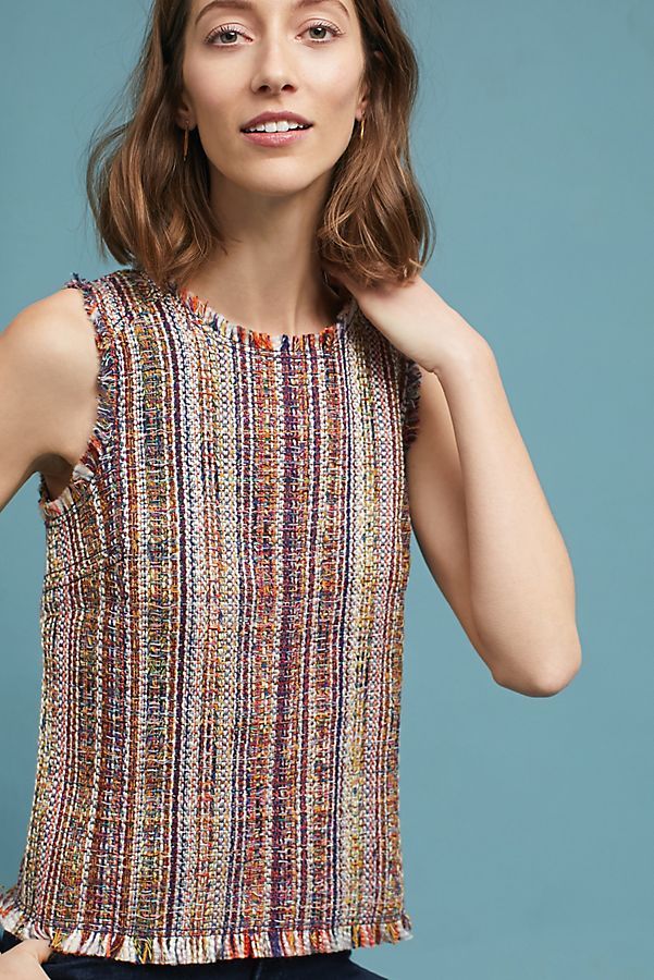 Sleeveless Tweed Blouse | Anthropologie (US)