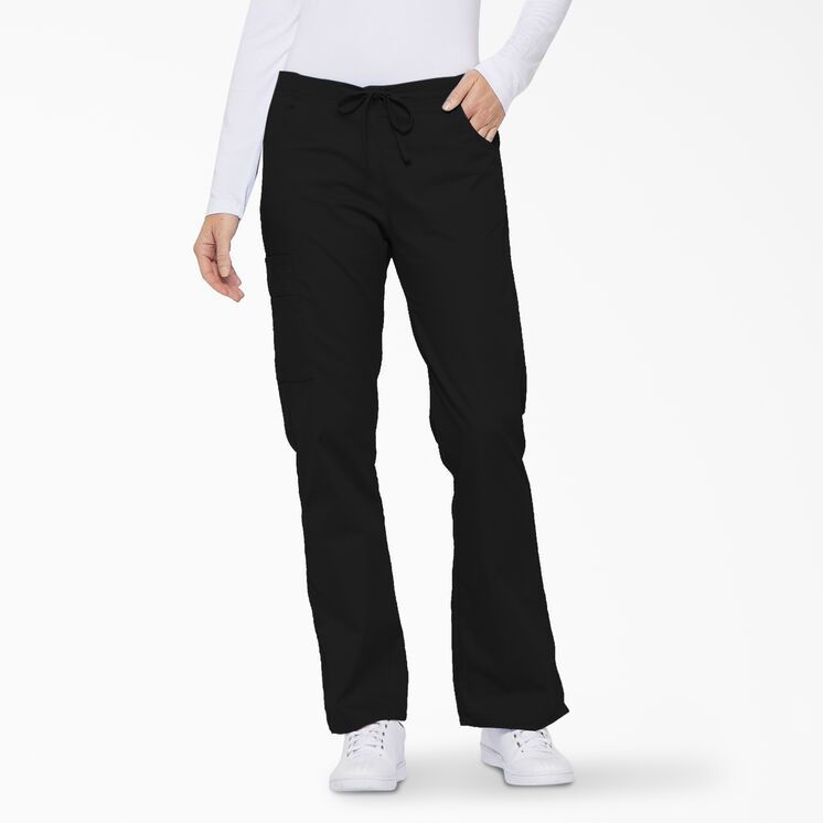 Women's EDS Signature Flare Leg Cargo Scrub Pants, Black | Dickies