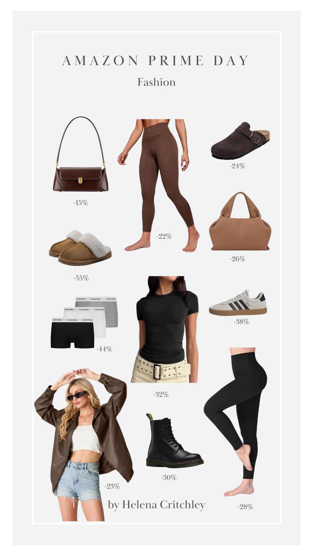Amazon Prime Day - Fashion 🤎
 
Amazon Prime Day, Leggings, Adidas Trainers, Handbag, Dr Martens, Leather Jacket, Birkenstocks, Calvin Klein, Burgundy Handbag, Slippers 

#LTKeurope #LTKuk #LTKxAmazon