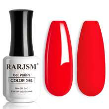RARJSM Red Gel Nail Polish Bright Red Gel Nail Polish PCS ML Opaque Long Lasting Neon Red Gel Nail Polish Soak Off U V Curing Required Nail Art French | SHEIN