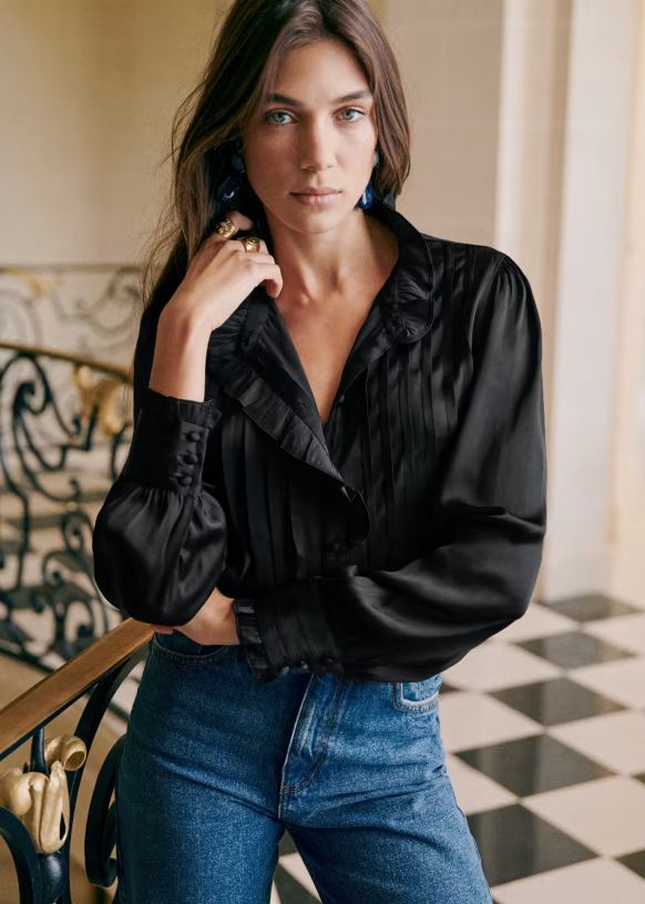 Johana Shirt - Black - Polyester - Sézane | Sezane Paris