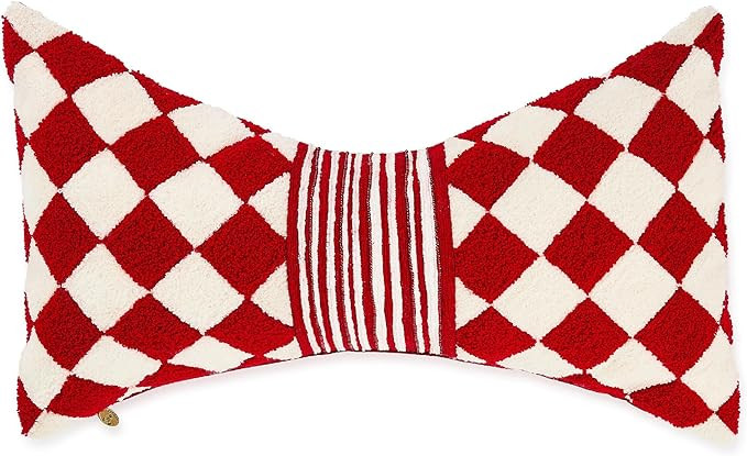 MACKENZIE-CHILDS Lumbar Throw Pillow, Decorative Pillow for Christmas Decor, 11x20, Red Diamond B... | Amazon (US)