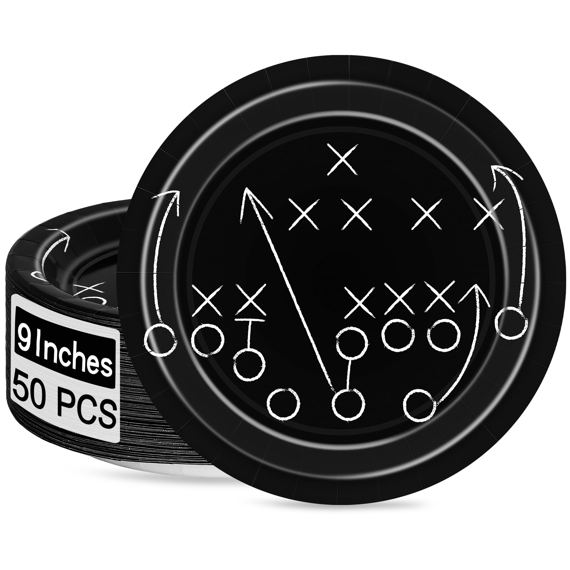 QZYL Football Party Supplies, 50 PCS Football Plates, 9 Inches Football Paper Plates, Disposable ... | Amazon (US)