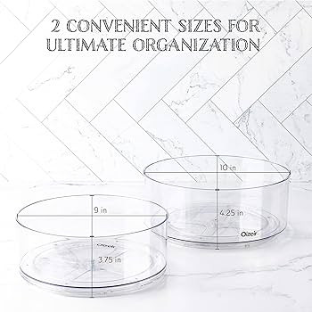 Lazy Susan Turntable - Clear Acrylic, Rotates 360 Degrees. Easily Organize Your Fridge, Cabinet o... | Amazon (US)