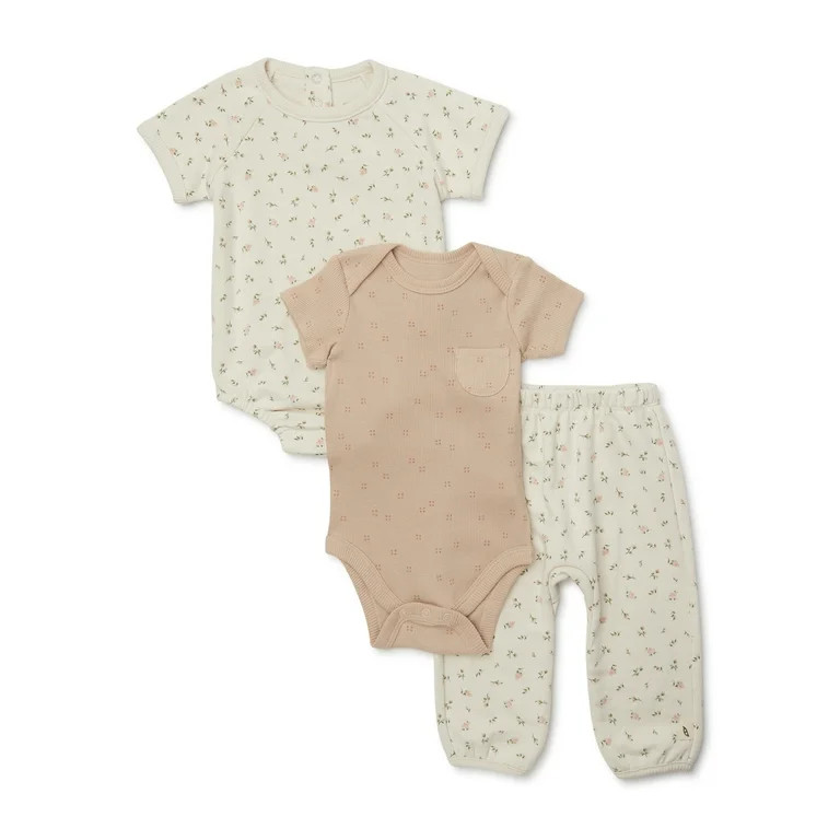 easy-peasy Baby Bodysuits and Jogger Outfit Set, 3-Piece, Sizes 0-24 Months | Walmart (US)
