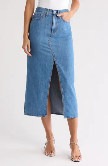 rag & bone Clarie Denim Midi Skirt | Nordstromrack | Nordstrom Rack