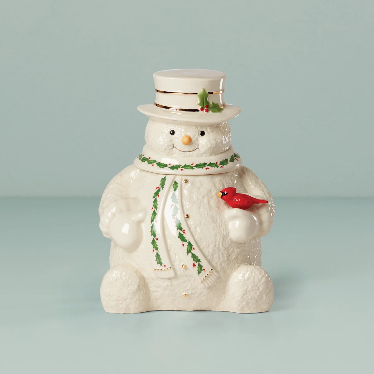 Happy Holly Days Snowman Cookie Jar | Lenox