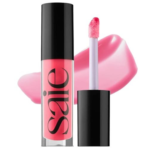 Saie Glossybounce - Hydrating Lip Gloss and Tinted Lip Oil Hybrid with Hyaluronic Acid & Jojoba Oil for Non-Sticky, Ultra-Shiny, Plump & Soft Lips - Everyday Makeup Essential - Play (.17 oz) | Amazon (US)