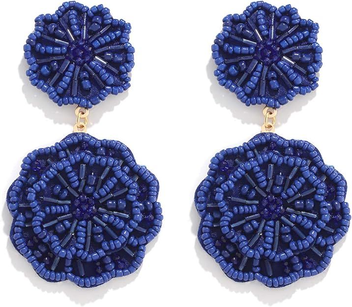 Statement Beaded Drop Earrings for Women Layered Bead Dangle Earrings | Amazon (US)