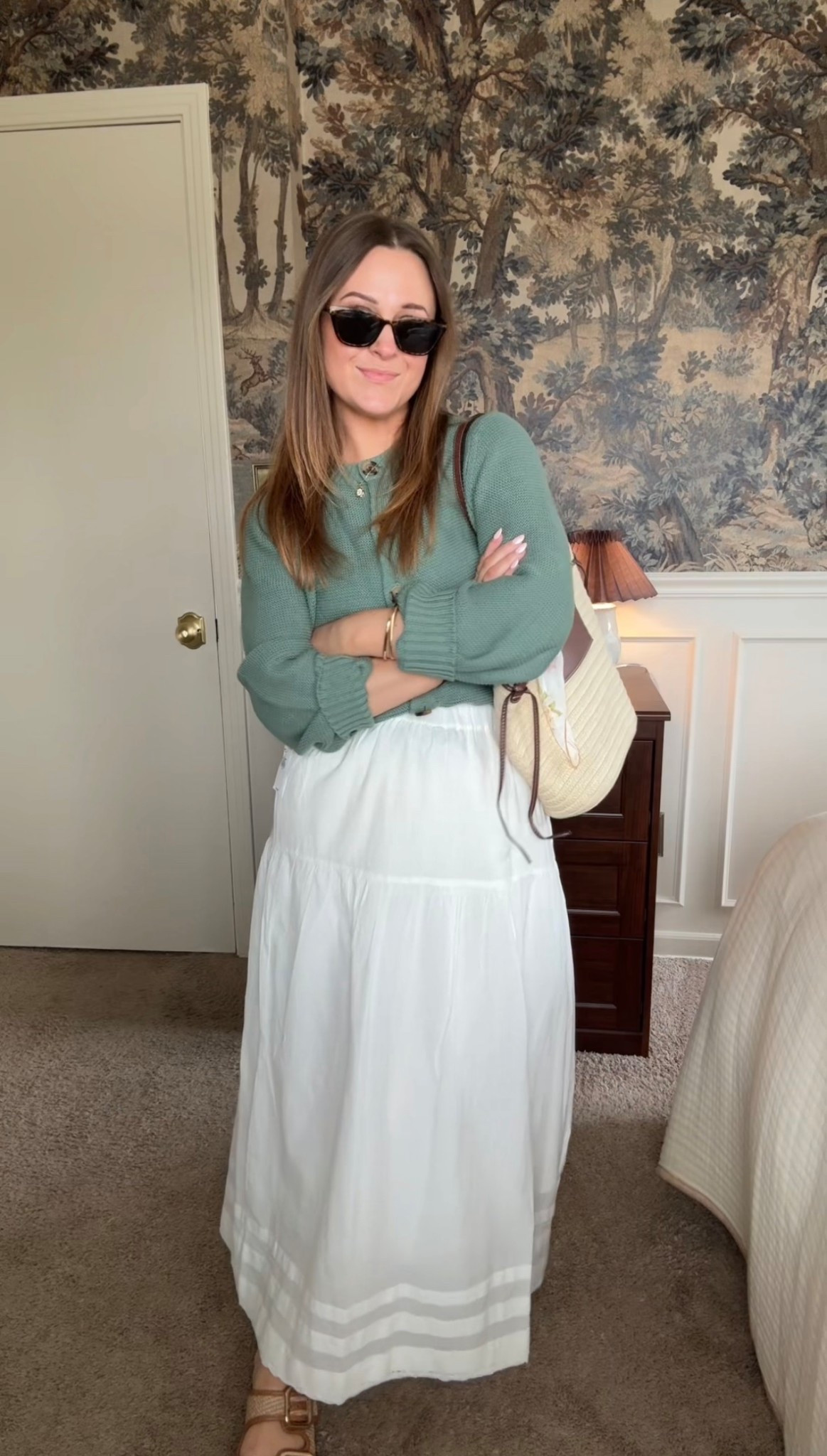 A white skirt + cardigan = costal grandma vibes and you know I’m here for that 🫶🏼

#LTKSeasonal #LTKSaleAlert #LTKootd