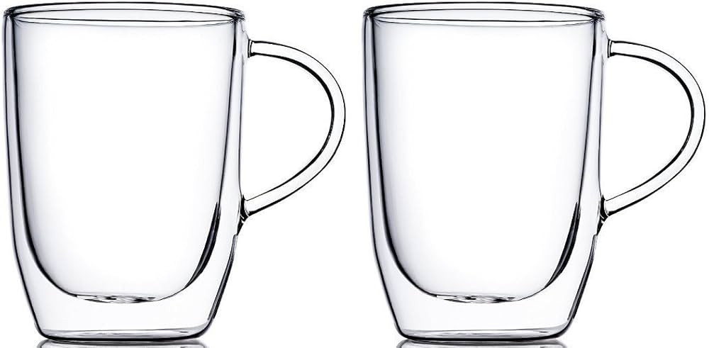 550ML 15 oz. Double Wall Insulated Glasses (Pack of 2) | Amazon (US)