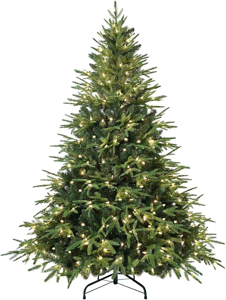 Prelit Artificial Full Christmas Tree 7.5FT with 3280 PE PVC Tips, Premium Pre-Lit Holiday Xmas T... | Amazon (US)