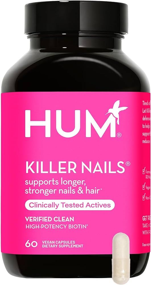 HUM Killer Nails - Supports Longer, Stronger Nails & Hair - Highly Potent Vegan Biotin for Growth... | Amazon (US)