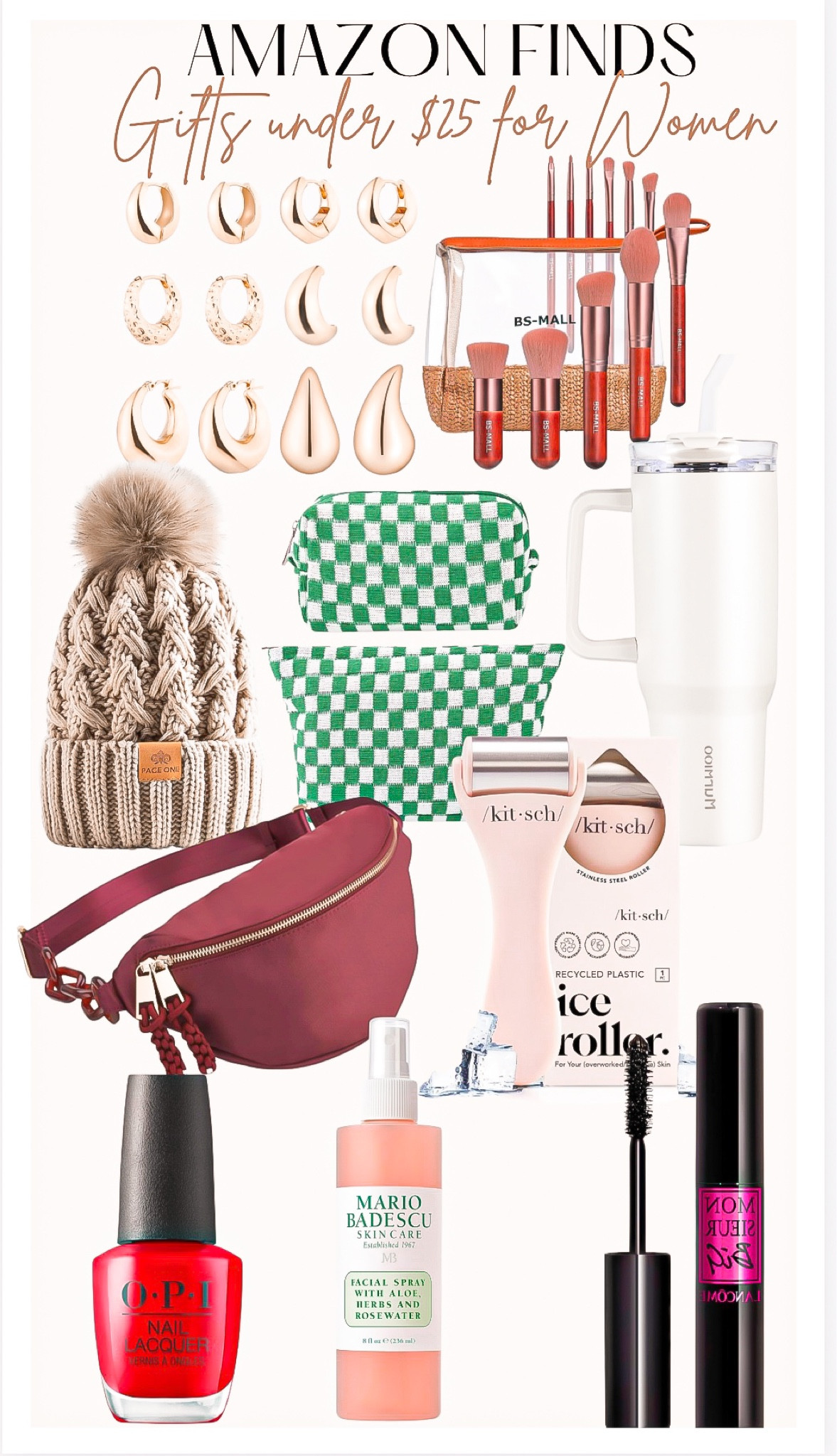 Amazon finds -
Womens gifts under $25🎁

Amazon finds, gifts for her, Christmas party, gift guide, gold earrings, women’s jewelry, makeup brushes , winter hat, makeup bag, tumbler , coffee tumbler, stocking stuffers, belt bag, Christmas gifts , kitsch , ice roller, mascara , nail polish, facial spray, Mario badescu 

#LTKHoliday #LTKGiftGuide #LTKfindsunder50