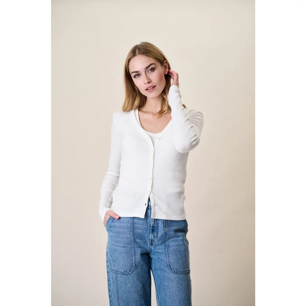 Marea Pointelle Cardigan in White at Nordstrom, Size X-Small | Nordstrom